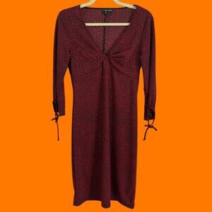 90's 00's vintage red and black polka dot whimsigoth y2k bodycon dress MEDIUM